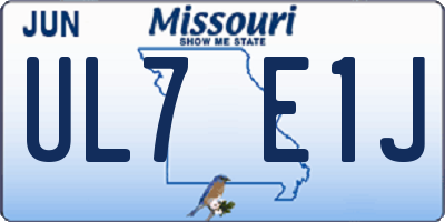 MO license plate UL7E1J