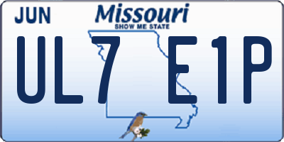 MO license plate UL7E1P