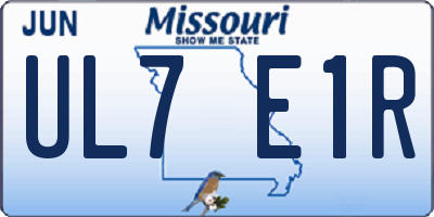 MO license plate UL7E1R