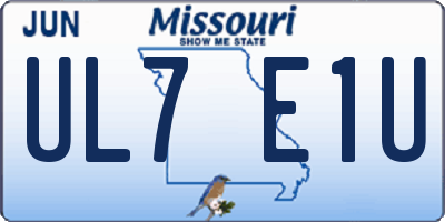 MO license plate UL7E1U