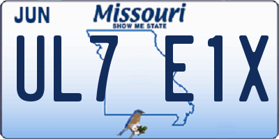 MO license plate UL7E1X