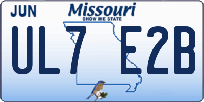 MO license plate UL7E2B