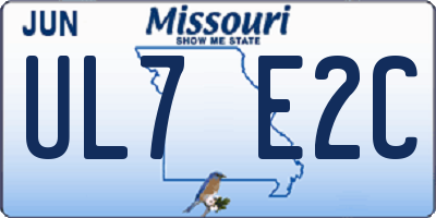 MO license plate UL7E2C