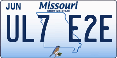 MO license plate UL7E2E