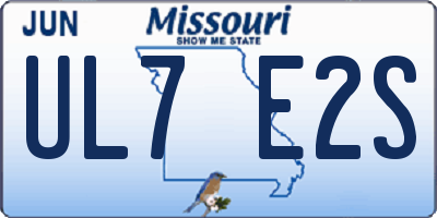 MO license plate UL7E2S