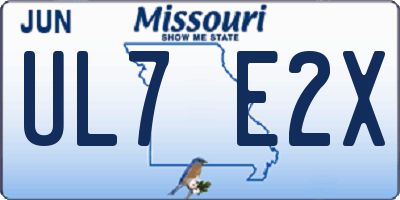 MO license plate UL7E2X