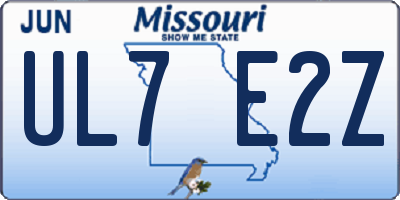 MO license plate UL7E2Z