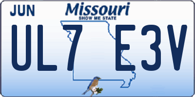 MO license plate UL7E3V