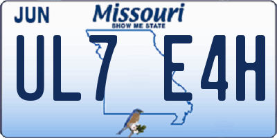 MO license plate UL7E4H