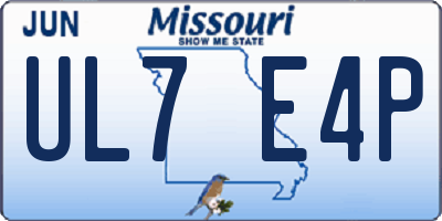 MO license plate UL7E4P