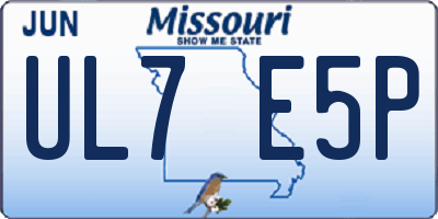 MO license plate UL7E5P