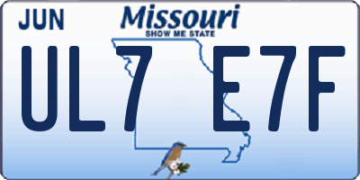 MO license plate UL7E7F