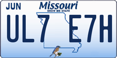 MO license plate UL7E7H