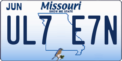 MO license plate UL7E7N