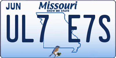 MO license plate UL7E7S