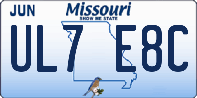 MO license plate UL7E8C
