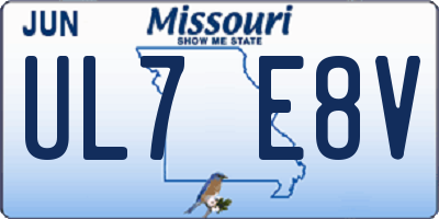 MO license plate UL7E8V