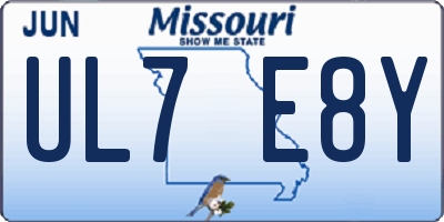 MO license plate UL7E8Y
