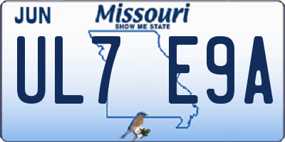 MO license plate UL7E9A