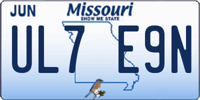 MO license plate UL7E9N