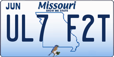 MO license plate UL7F2T