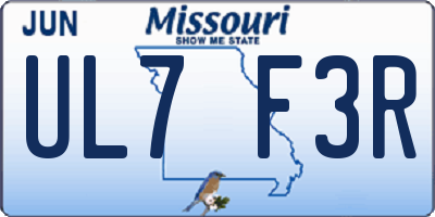 MO license plate UL7F3R