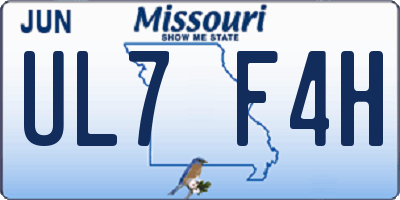 MO license plate UL7F4H