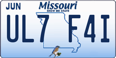 MO license plate UL7F4I