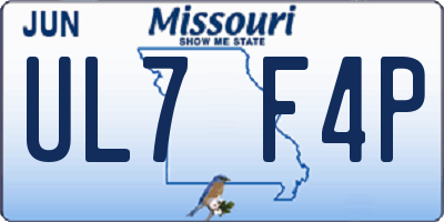 MO license plate UL7F4P