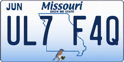 MO license plate UL7F4Q