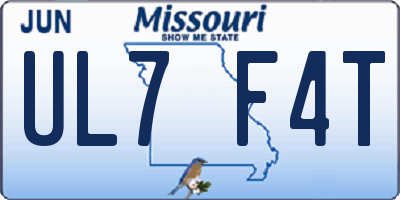 MO license plate UL7F4T
