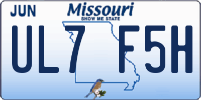 MO license plate UL7F5H