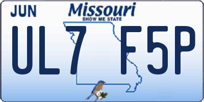MO license plate UL7F5P