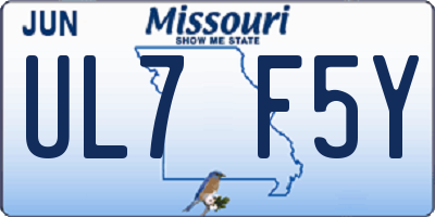 MO license plate UL7F5Y