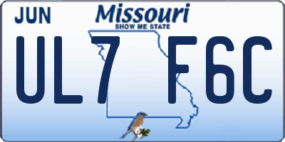 MO license plate UL7F6C