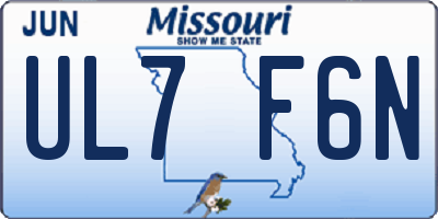MO license plate UL7F6N