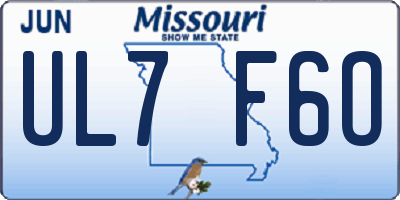 MO license plate UL7F6O