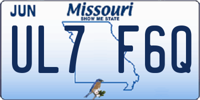 MO license plate UL7F6Q