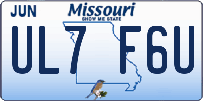 MO license plate UL7F6U