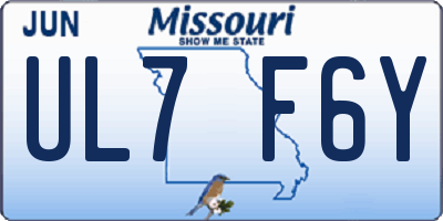 MO license plate UL7F6Y