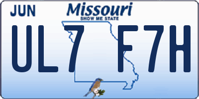 MO license plate UL7F7H