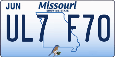 MO license plate UL7F7O