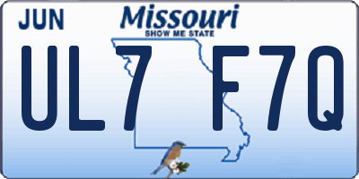 MO license plate UL7F7Q