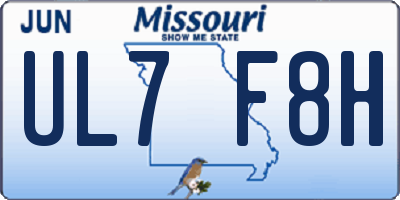 MO license plate UL7F8H