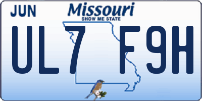 MO license plate UL7F9H