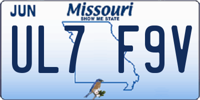 MO license plate UL7F9V