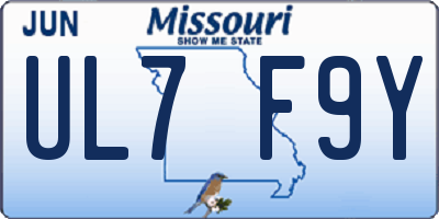 MO license plate UL7F9Y
