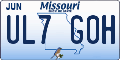MO license plate UL7G0H