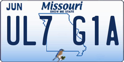 MO license plate UL7G1A