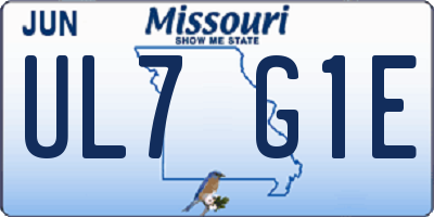 MO license plate UL7G1E